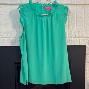 Lilly Pulitzer Cambria Ruffled Blouse green XL